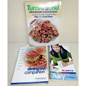 3 Books Weight Watchers My Quik Trak Diary Turnaround Cookbook Dining Out Pts
